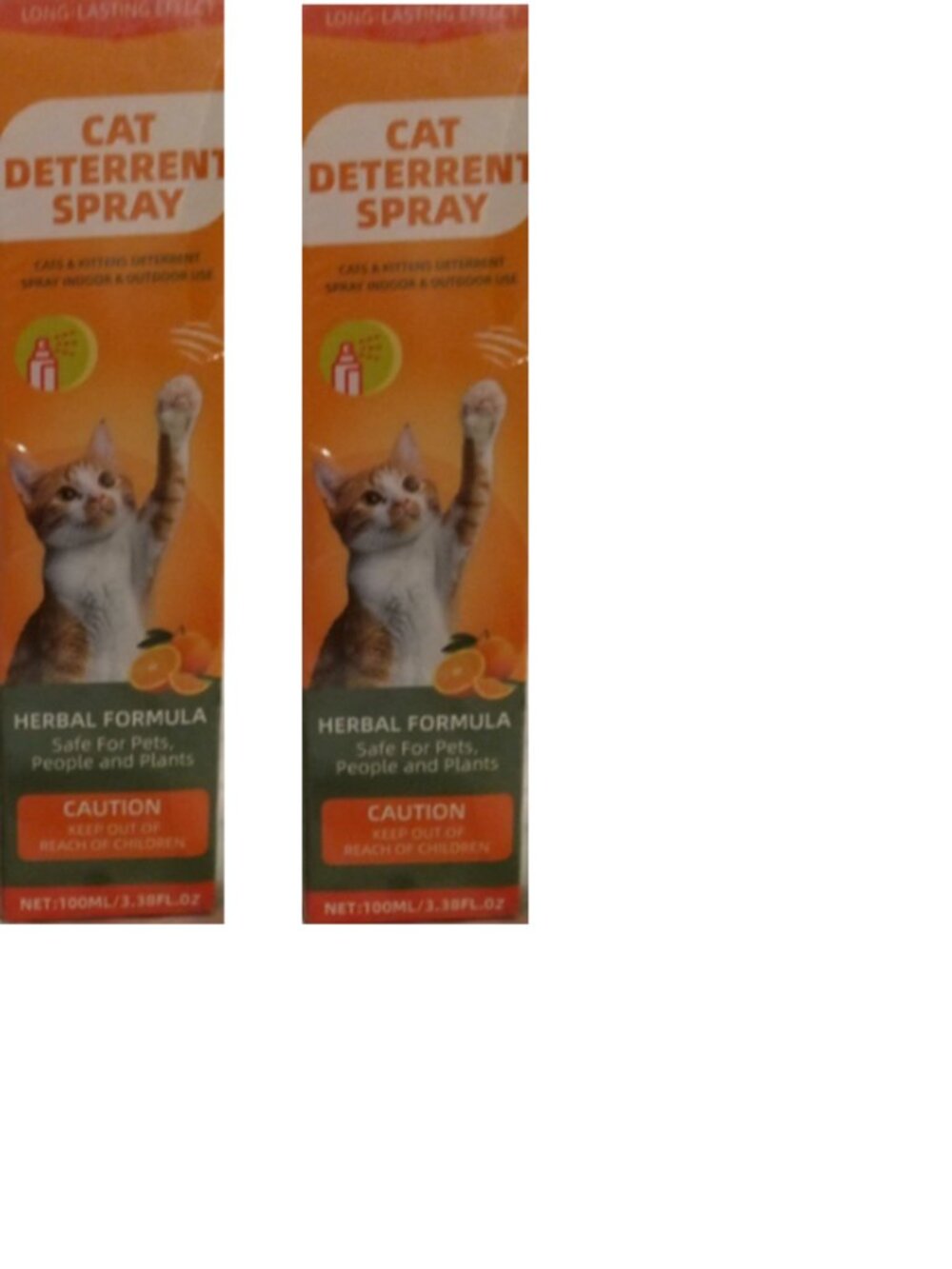 Cat & Kitten  Deterrent Spray Indoor/Outdoor Herbal Formula 3.38oz EACH 2 PACK